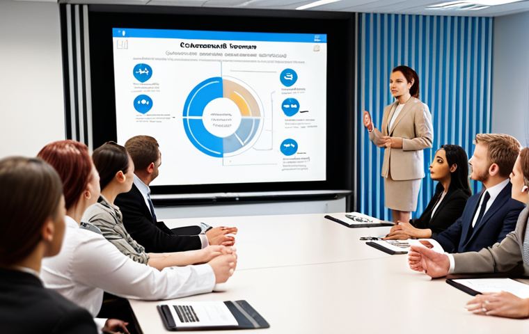 **
A seasoned crisis management trainer calmly addressing a diverse group of professionals in a modern conference room. The trainer is gesturing towards a screen displaying a complex crisis scenario diagram. Emphasize the trainer's confident demeanor and the engagement of the audience. Include elements suggesting real-world experience and leadership, perhaps a subtle detail like a crisis management award in the background. Focus on conveying trust and competence.
**